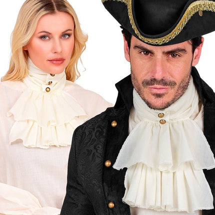 Wit Beige Jabot van Widmann koop je bij Partywinkel