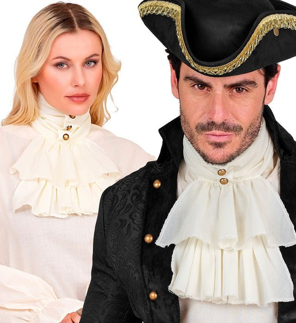 Wit Beige Jabot van Widmann koop je bij Partywinkel