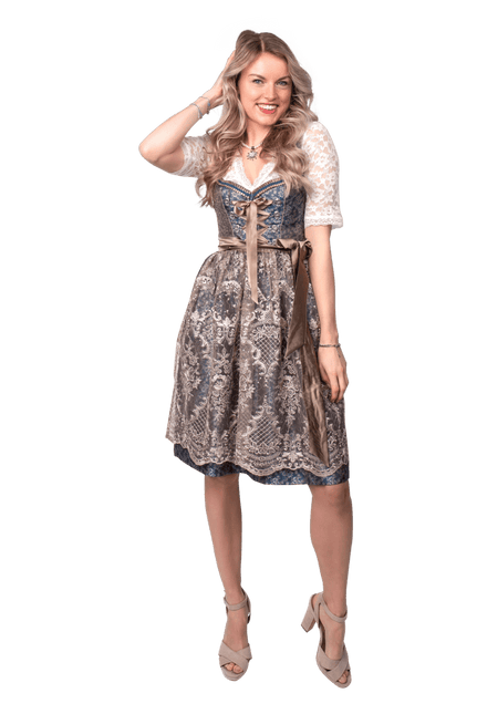 Wit Blauwe Dirndl Jurk Oktoberfest Roze Dames van Haus Huberts koop je bij Partywinkel