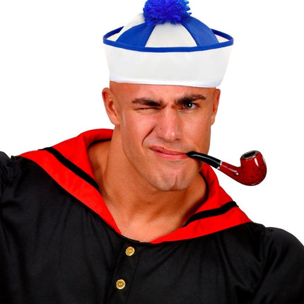 Wit Blauwe Muts Kapitein van Widmann koop je bij Partywinkel