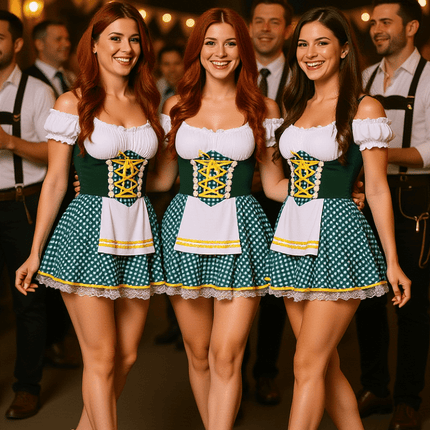 Wit Groene Dirndl Jurk Oktoberfest Sara van Partychimp koop je bij Partywinkel