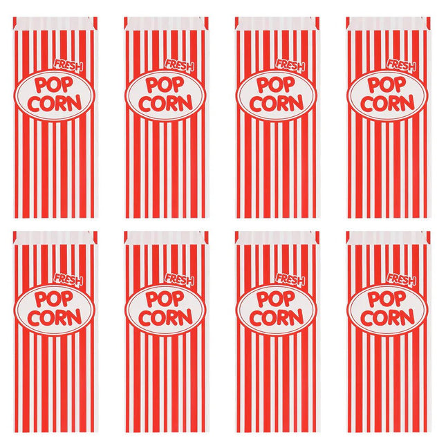 Wit Rode Popcornzakjes 30cm 8st van Boland koop je bij Partywinkel