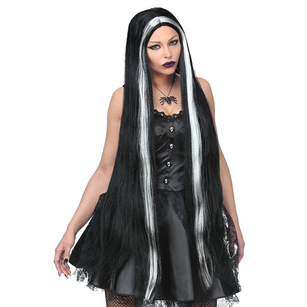 Wit Zwarte Pruik Extra Lang van Widmann koop je bij Partywinkel