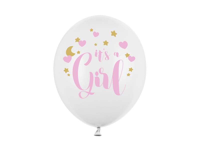 Witte Ballonnen It'S A Girl 30cm 6st van Partydeco koop je bij Partywinkel