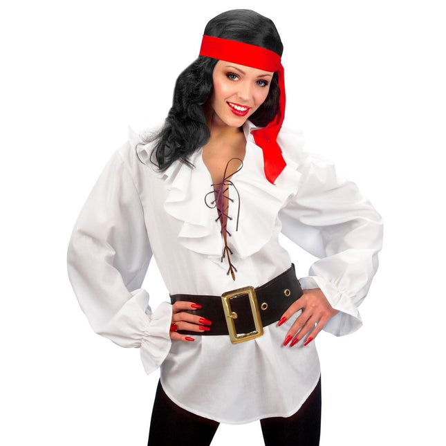Witte Blouse Dames Piraten/Renaissance van Widmann koop je bij Partywinkel