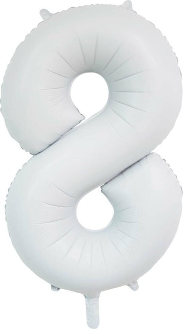 Witte Cijfer Ballon 8 Jaar Glans 86cm van WeFiesta koop je bij Partywinkel