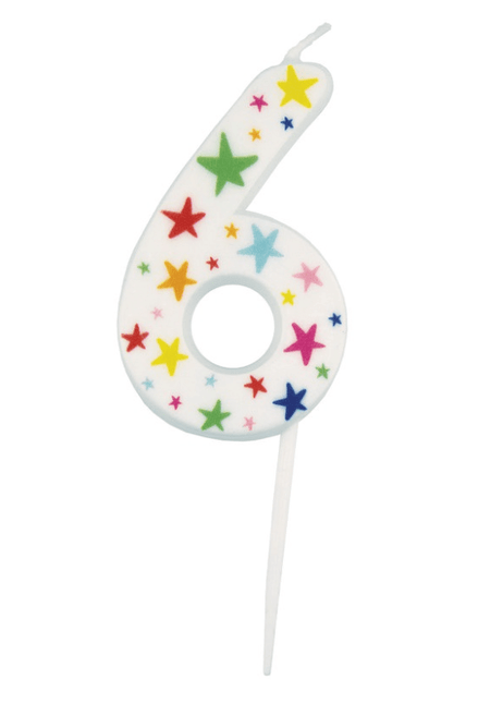 Witte Cijferkaars 6 Sterren van Unique koop je bij Partywinkel
