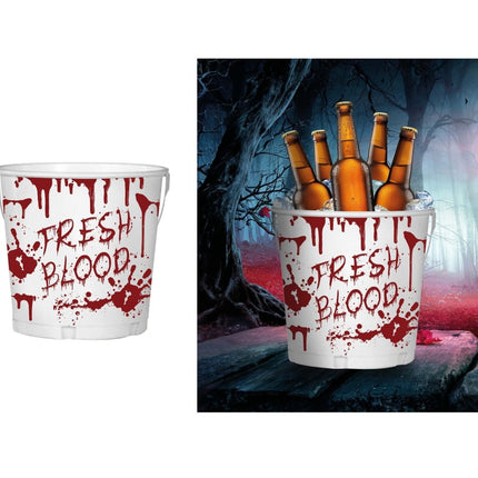 Witte Halloween Tafeldecoratie Emmer van Fiestas Guirca koop je bij Partywinkel