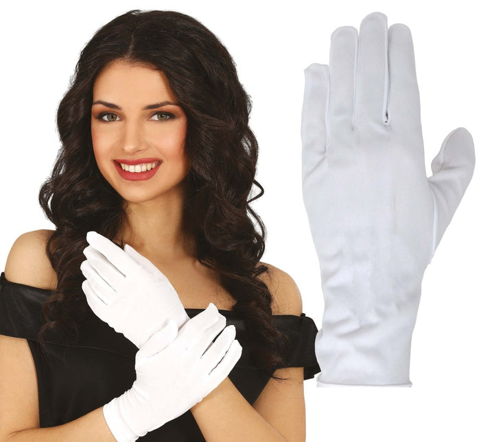 Witte Handschoenen Polyester 24cm van Fiestas Guirca koop je bij Partywinkel