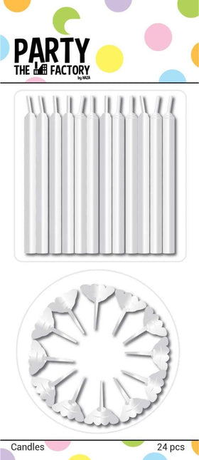 Witte Kaarsjes Houders 6cm 24st van Haza Witbaard koop je bij Partywinkel