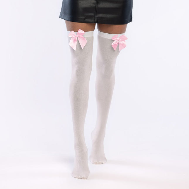 Witte Kousen Roze Strik van Boland koop je bij Partywinkel