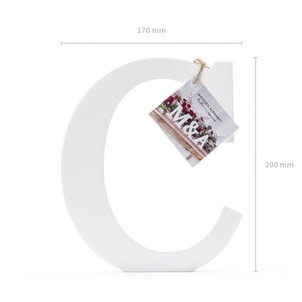 Witte Letter C Hout 20cm van Partydeco koop je bij Partywinkel