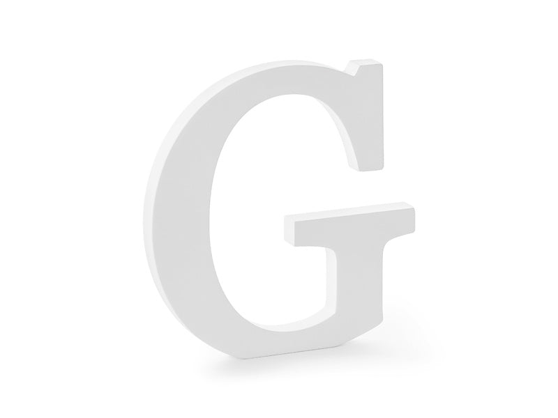 Witte Letter G Hout 20cm van Partydeco koop je bij Partywinkel