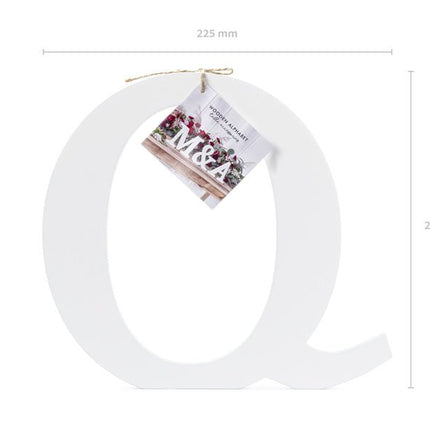 Witte Letter Q Hout 22,5cm van Partydeco koop je bij Partywinkel