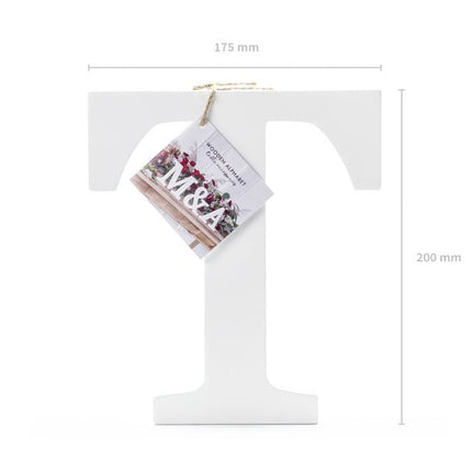 Witte Letter T Hout 20cm van Partydeco koop je bij Partywinkel