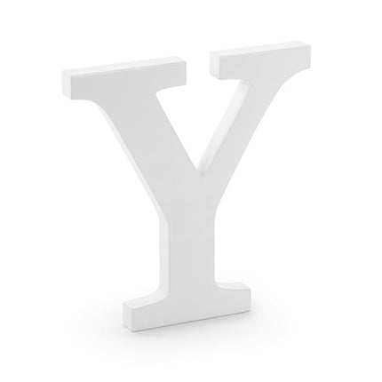 Witte Letter Y Hout 20cm van Partydeco koop je bij Partywinkel