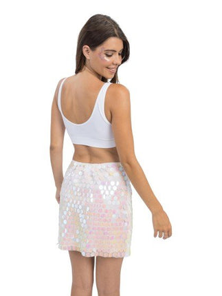 Witte Pailletten Rok Dames van CHAKS koop je bij Partywinkel