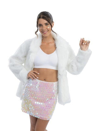 Witte Pailletten Rok Dames van CHAKS koop je bij Partywinkel