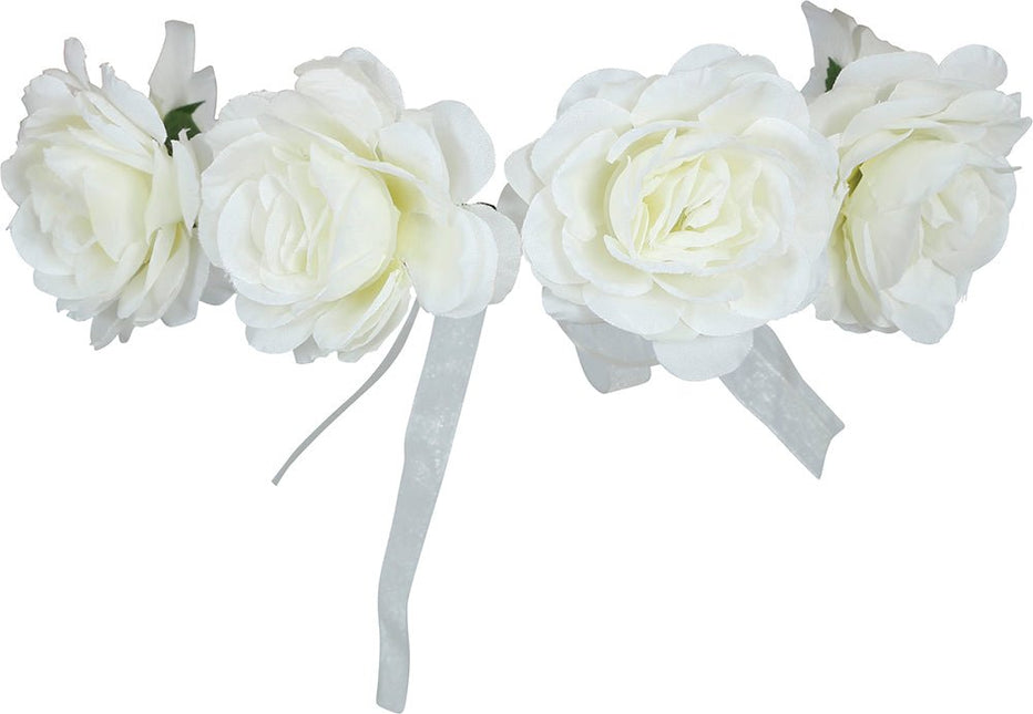 Witte Rozen Hoofdband van Fiestas Guirca koop je bij Partywinkel
