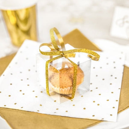 Witte Servetten met Gouden Stippen 33cm 20st van Partydeco koop je bij Partywinkel