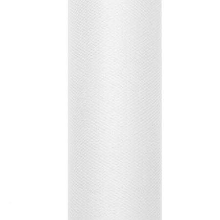 Witte Tule Rol 15cm 9m van Partydeco koop je bij Partywinkel