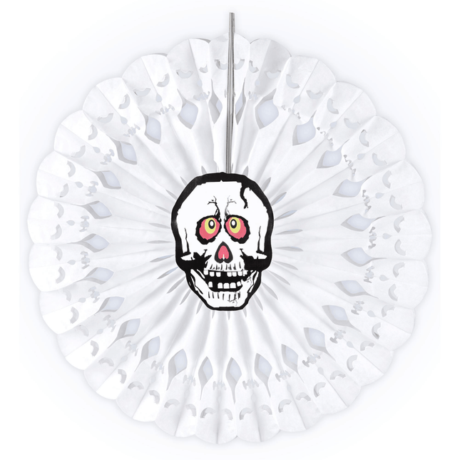 Witte Waaier Schedel 50cm van Widmann koop je bij Partywinkel