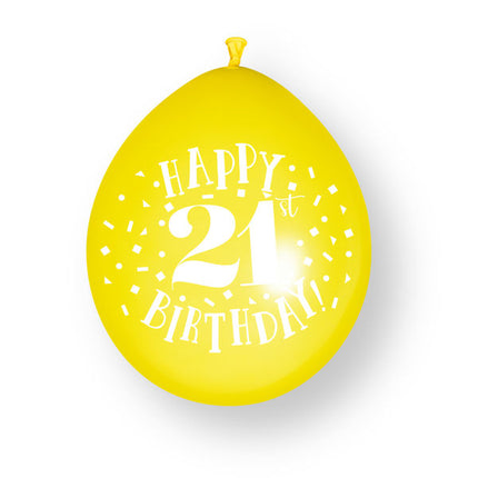 Palloncini in lattice da 10 ct "Happy 21st Birthday" da 23 cm