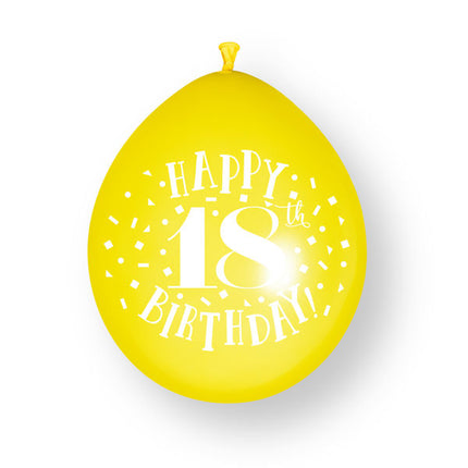 Palloncini in lattice da 10 ct "Happy 18th Birthday" da 23 cm