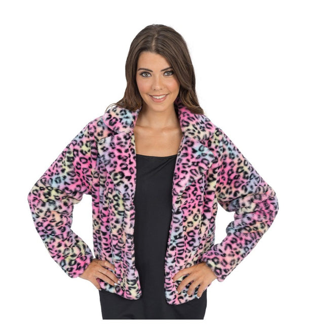 Cappotto da donna - Stampa leopardata multicolore