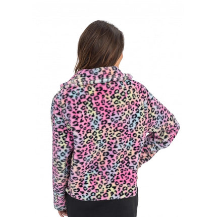 Cappotto da donna - Stampa leopardata multicolore
