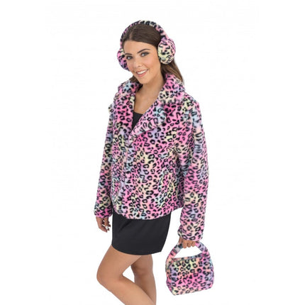 Cappotto da donna - Stampa leopardata multicolore