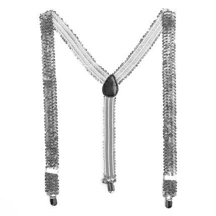 Bretelle argentate con paillettes
