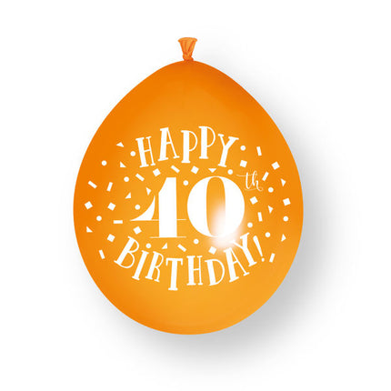 Palloncini in lattice da 10 ct "Happy 40th Birthday" da 23 cm