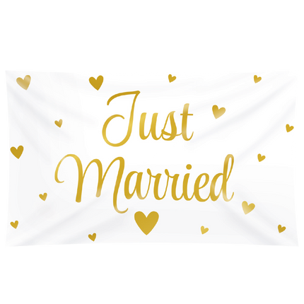 Bandiera matrimonio Just Married Xxl 1,5m