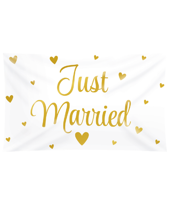 Bandiera matrimonio Just Married Xxl 1,5m