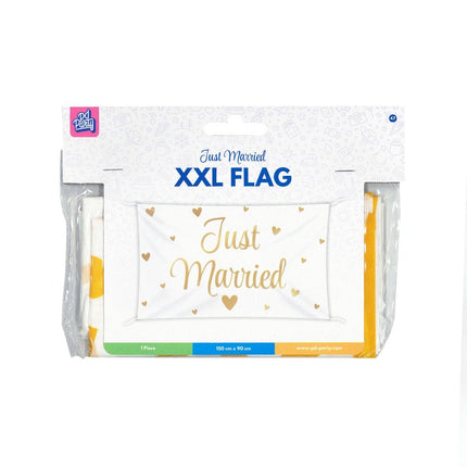 Bandiera matrimonio Just Married Xxl 1,5m