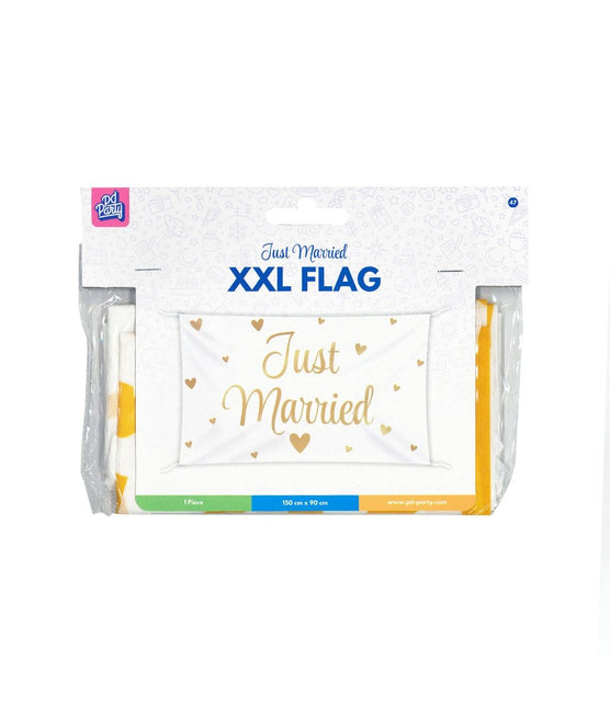 Bandiera matrimonio Just Married Xxl 1,5m
