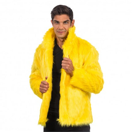Cappotto in finta pelliccia giallo