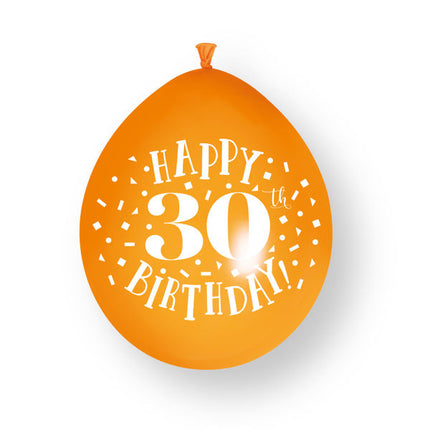 Palloncini in lattice da 10 ct “Happy 30th Birthday” da 23 cm
