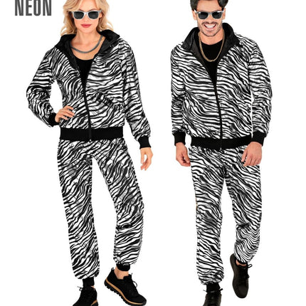 Zebra Trainingspak Fout Zilver - Partywinkel - 8003558793914
