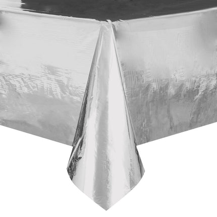 Zilver Tafelkleed Metallic 2,74m van Unique koop je bij Partywinkel