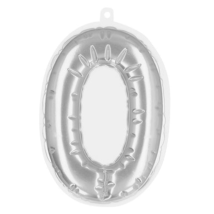 Zilveren 0 jaar Stickers Folieballon 20cm van Boland koop je bij Partywinkel