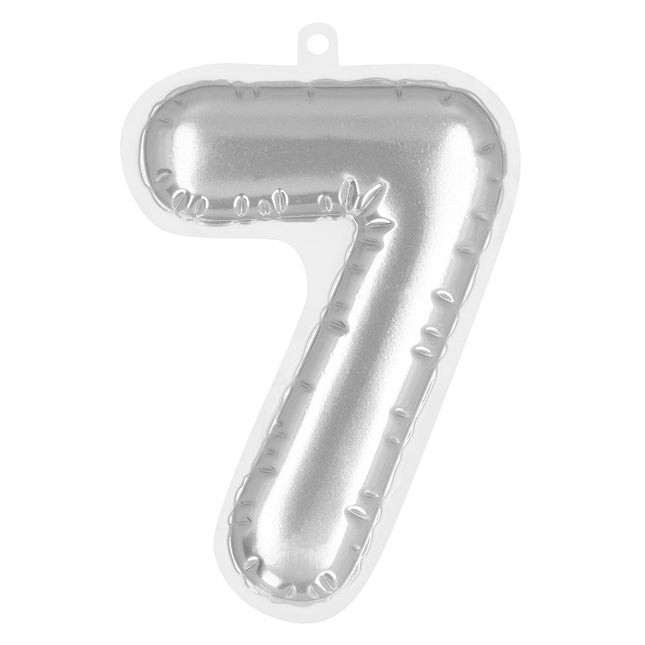 Zilveren 7 Jaar Stickers Folieballon 20cm van Boland koop je bij Partywinkel