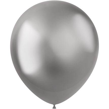 Zilveren Ballonnen Chroom 33cm 50st van Folat koop je bij Partywinkel