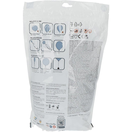 Zilveren Ballonnen Metallic Moondust Silver 33cm 100st van Folat koop je bij Partywinkel