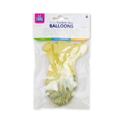 Zilveren Ballonnen Stippen 30cm 6st van Paper Dreams koop je bij Partywinkel
