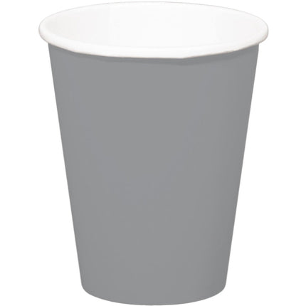 Zilveren Bekers Karton 350ml 8st van Folat koop je bij Partywinkel