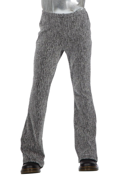 Zilveren Broek Meisje Glitter Flared van Wilbers & Wilbers koop je bij Partywinkel