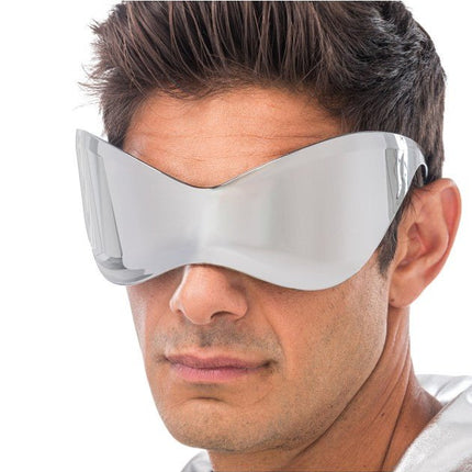 Zilveren Futuristische Spiegelbril van CHAKS koop je bij Partywinkel