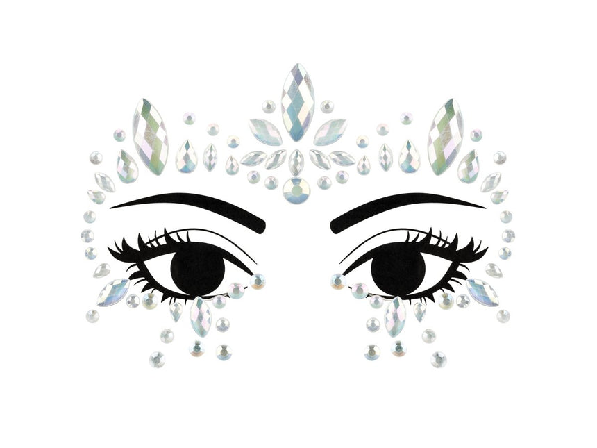 Zilveren Gezicht Stickers Glow In The Dark 15cm - Partywinkel - 5904555044562